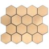 Atomic Bee – rézhatású 3D falmatrica hatszög alakú, nagy hexagon méret