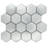 Egy panel - Hexa FerroX – ezüst fémhatású 3D falmatrica hatszög alakú, nagy hexagon méret