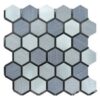 Metál háló – hatszöges fekete keretű, fémháló hatású hexagon 3D falmatrica