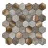 Navahó – réz és bőrhatású hexagon 3D falmatrica, hatszögű